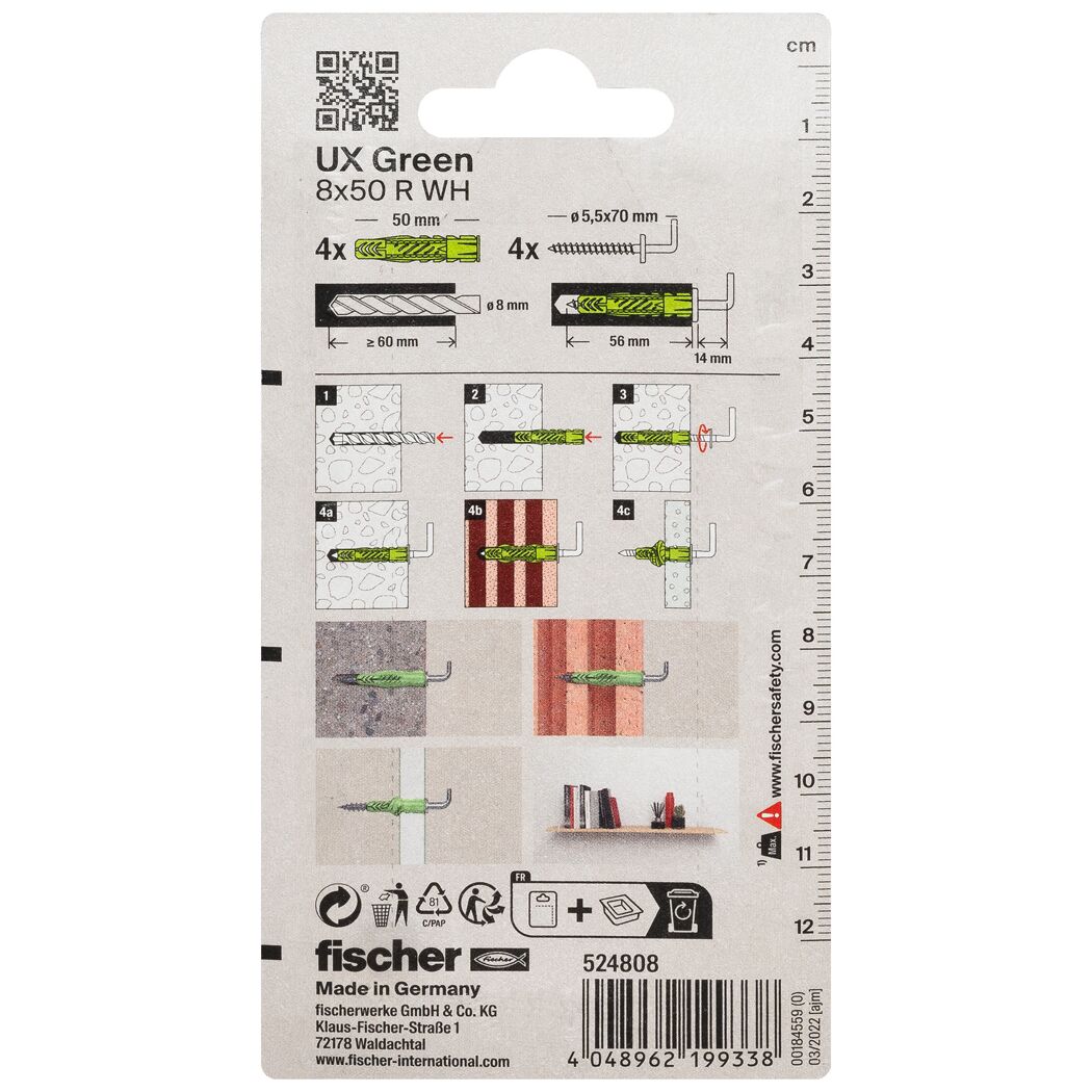Fischer UX Green 8x50 R WH Dübel