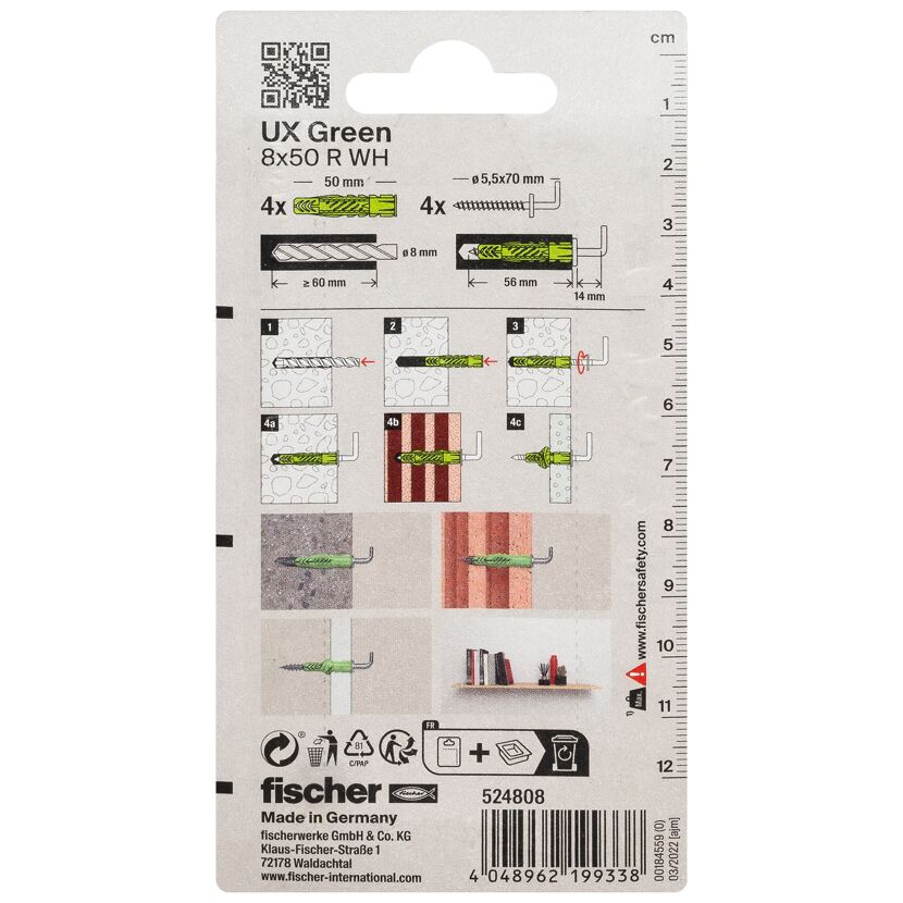 Fischer UX Green 8x50 R WH Dübel