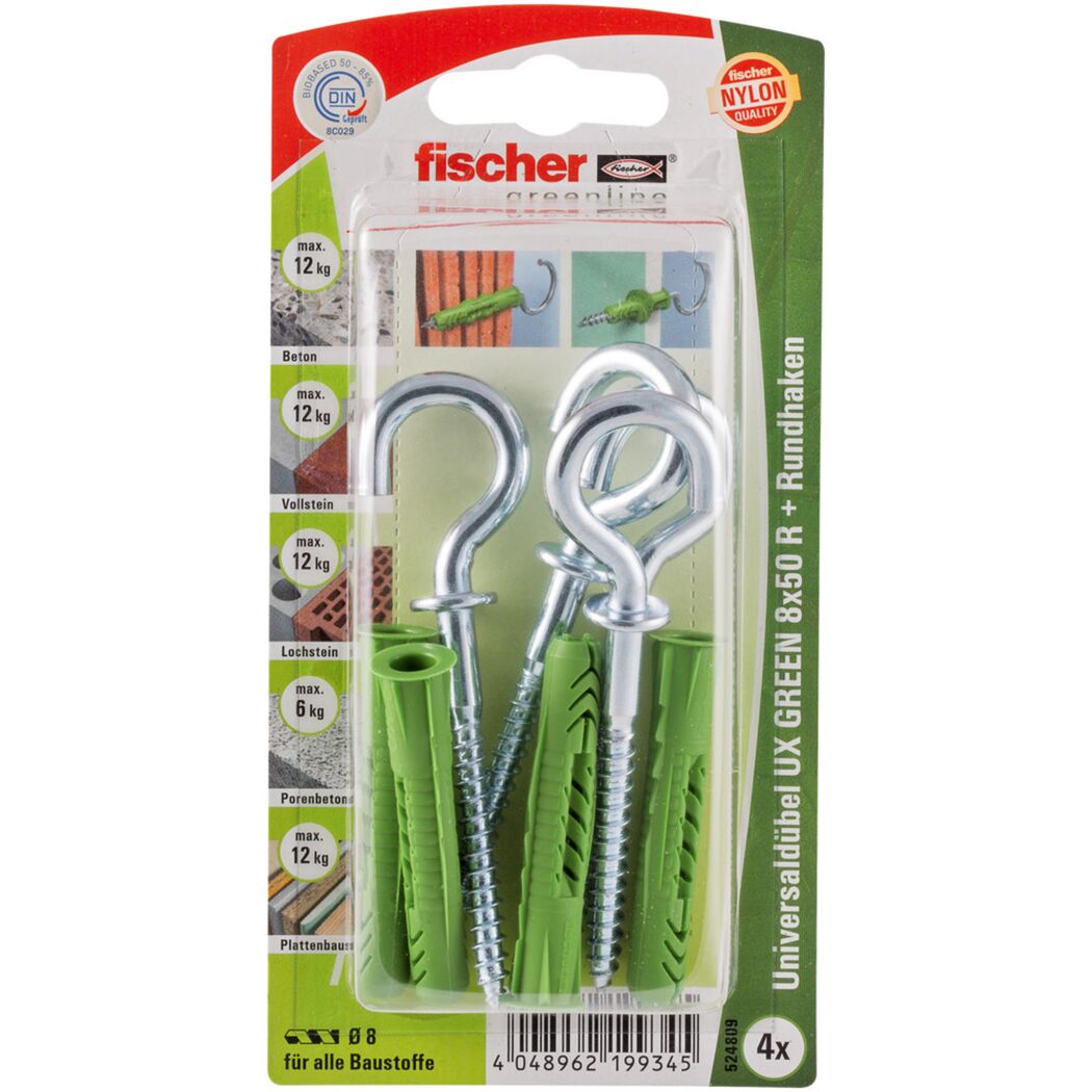 Fischer UX GREEN 8x50 R + Rundhaken