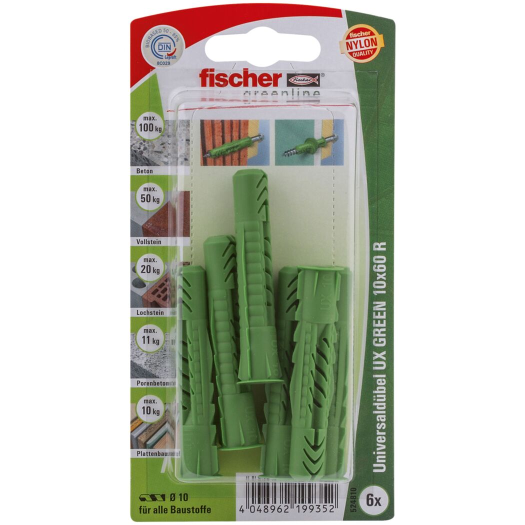 Grüne Fischer UX Green 10x60 R Universaldübel
