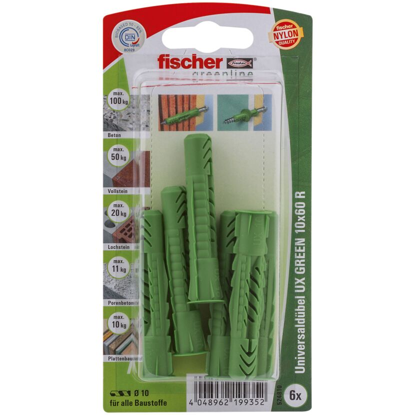 Grüne Fischer UX Green 10x60 R Universaldübel