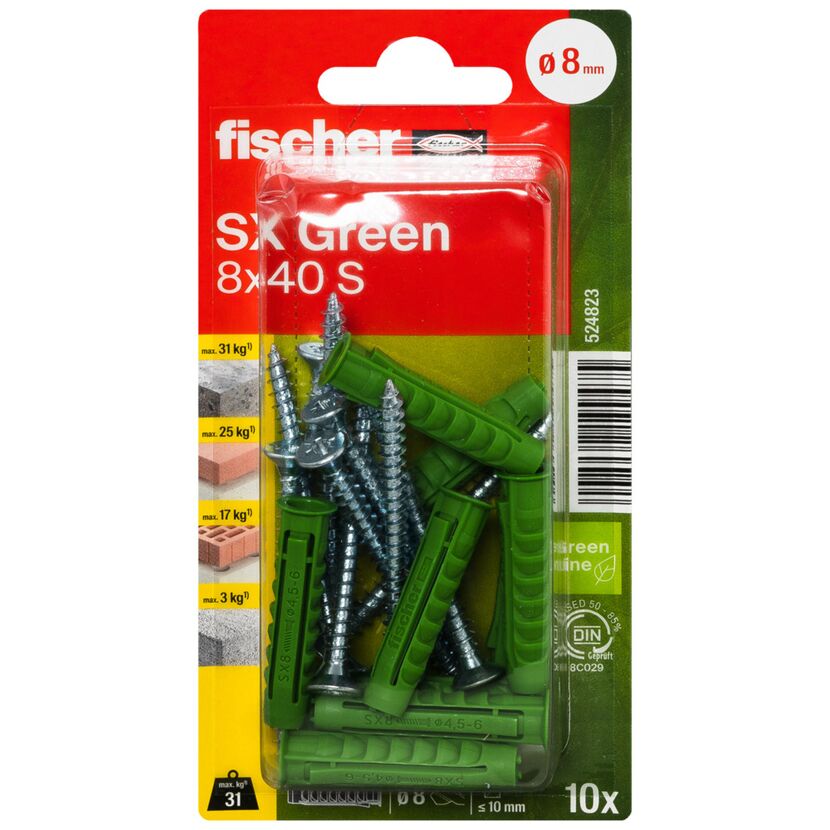 Fischer SX Green 8x40 S Dübel
