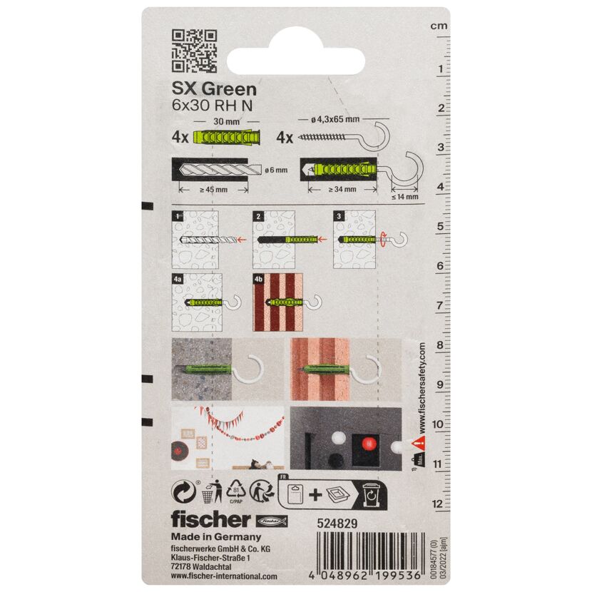 Fischer SX Green 6x30 RH N Dübel