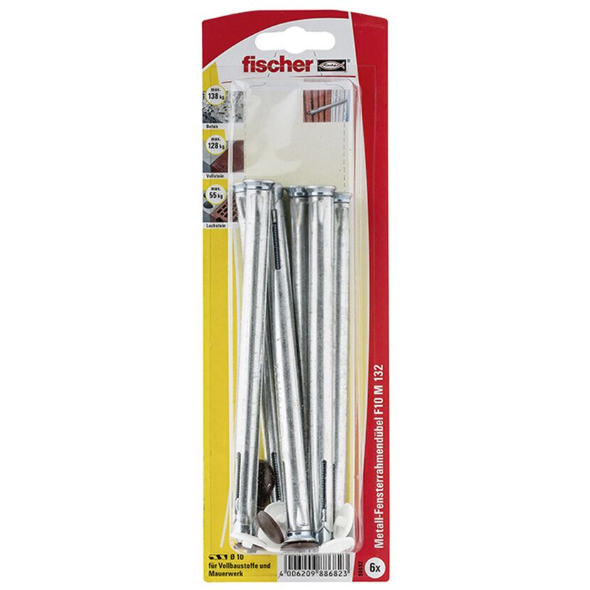 fischer Fensterrahmendübel F 10 M 132 6 Stück