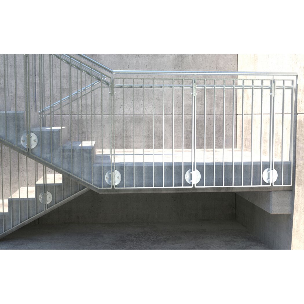 Betontreppe mit Metallgeländer
