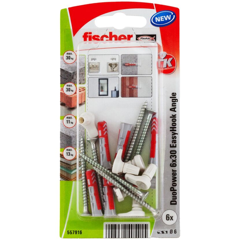 Fischer DuoPower 6x30 EasyHook Angle Verpackung