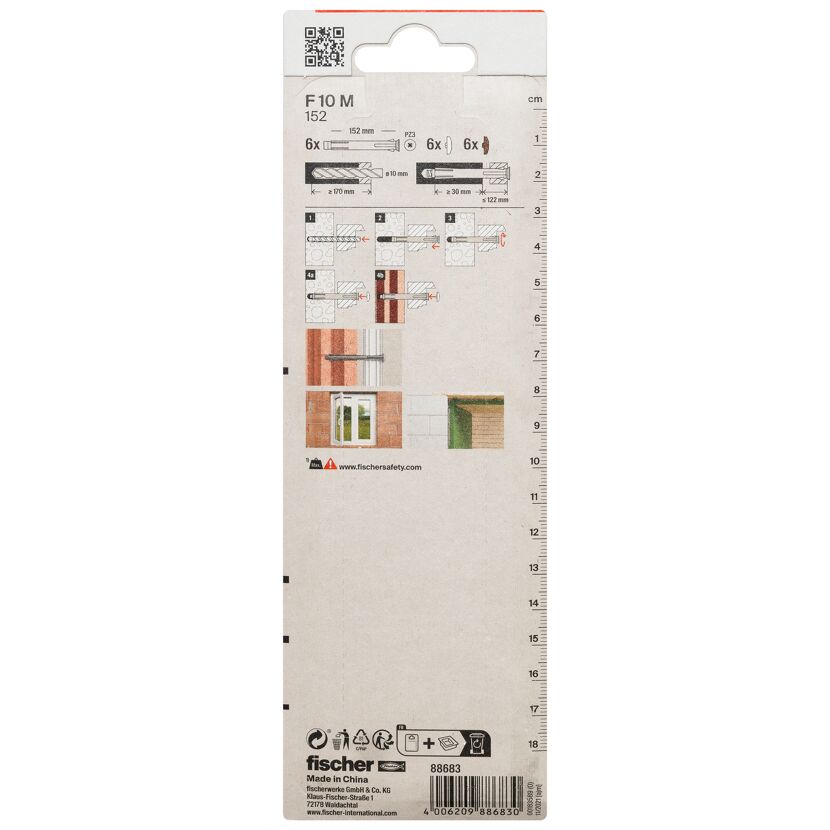 fischer Fensterrahmendübel F 10 M 152 6 Stück