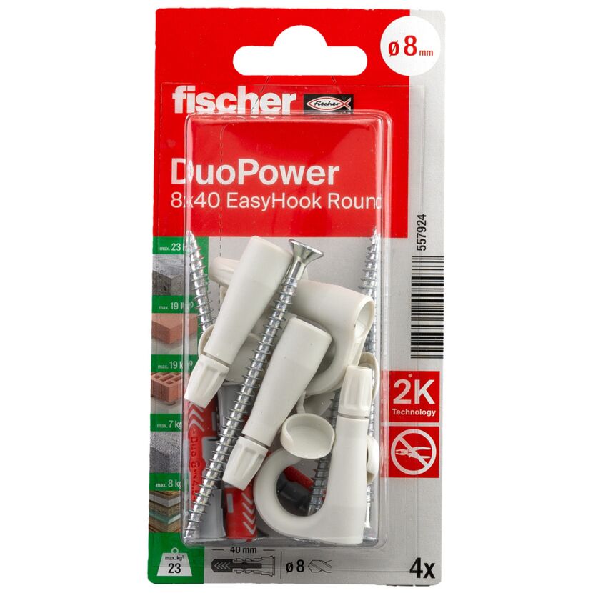 Fischer DuoPower 8x40 EasyHook Round Verpackung