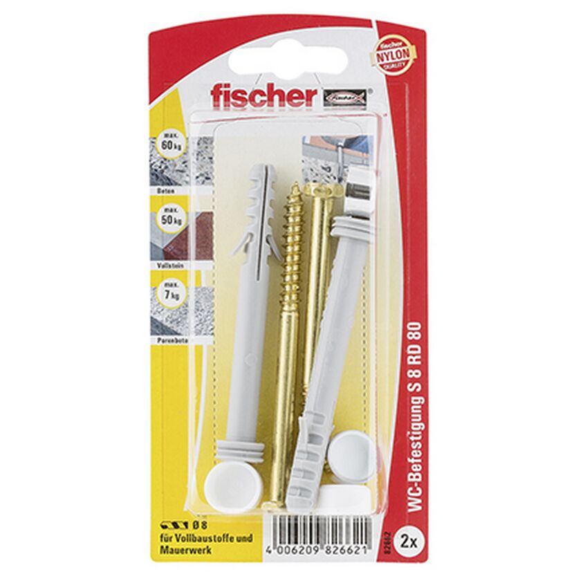 fischer WC-Befestigung S 8 RD 80 2 Stück