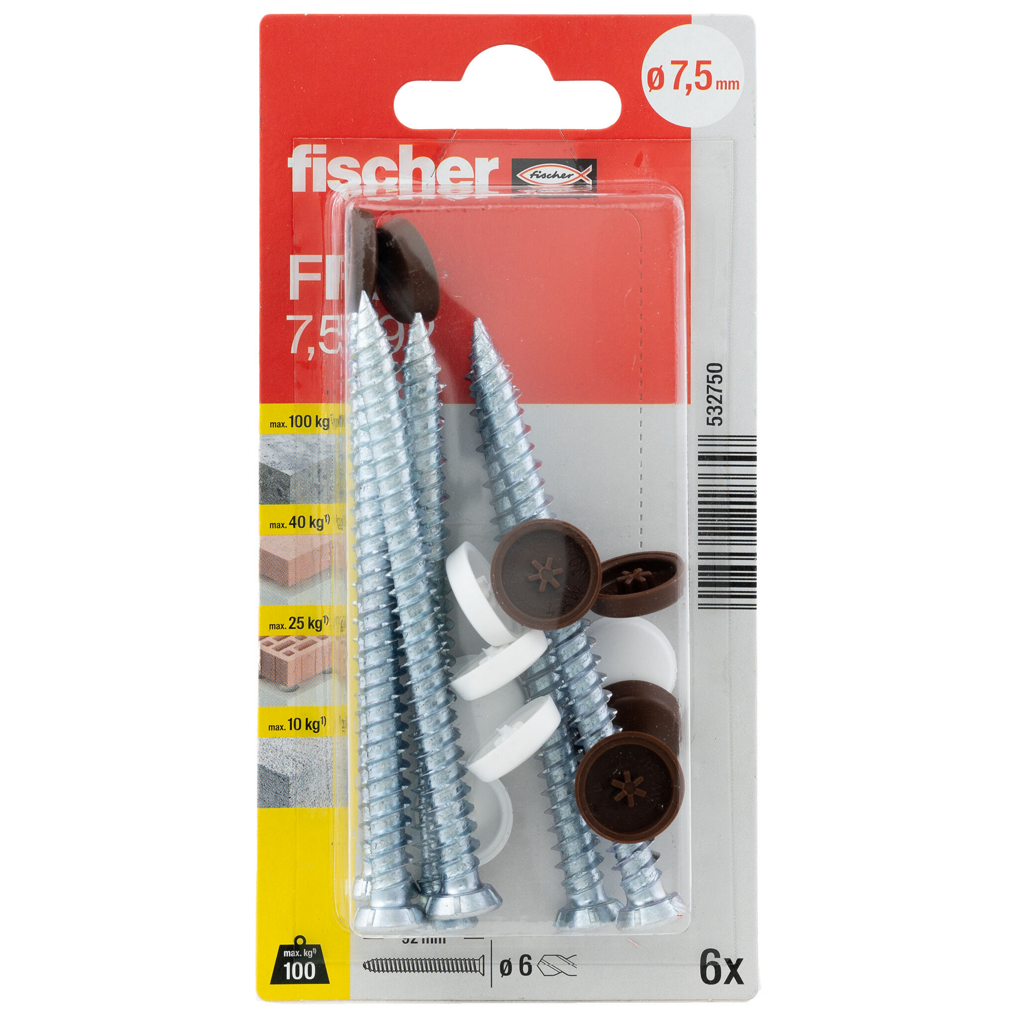 Fensterrahmenschraube 'FFS' Ø 7,5 x 92 mm TX30 6 Stück