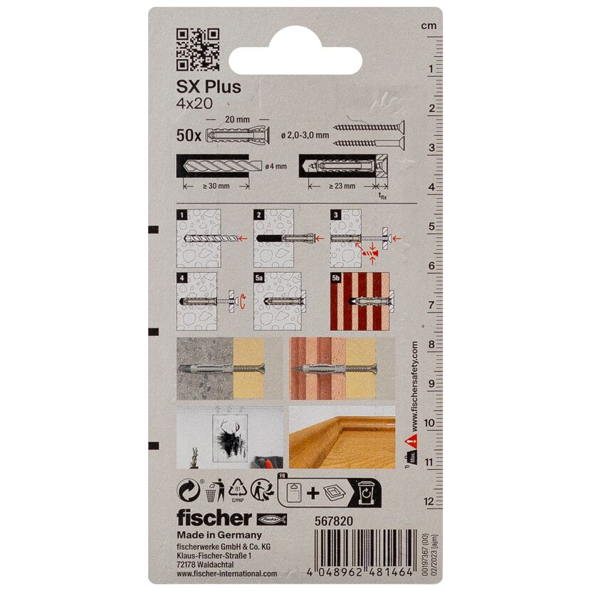 Fischer SX Plus 4x20 Dübel