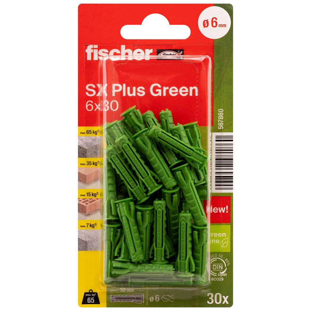 Fischer SX Plus Green Dübel, 30 Stück