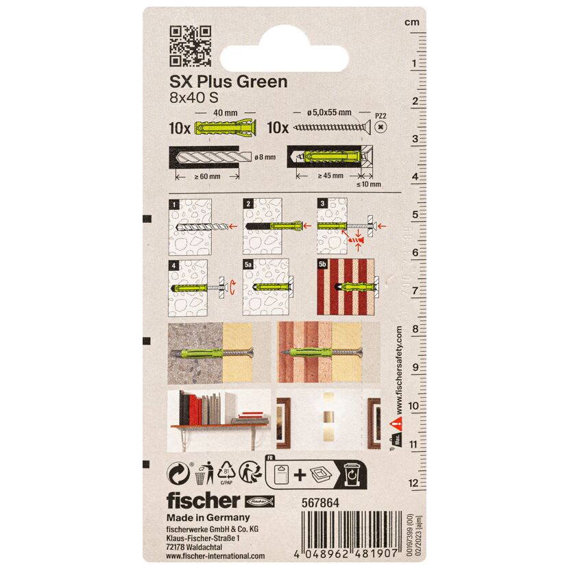 Fischer SX Plus Green 8x40 S Dübel