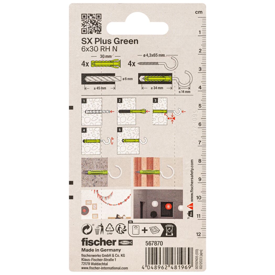 Fischer SX Plus Green Dübel 6x30 mm
