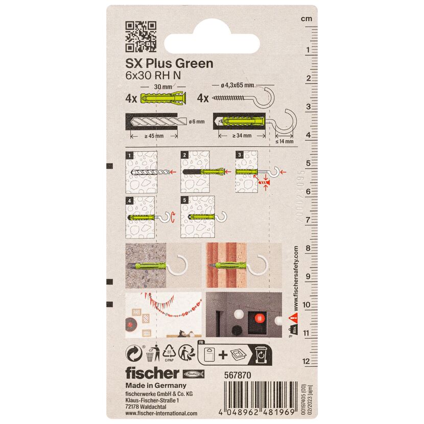 Fischer SX Plus Green Dübel 6x30 mm