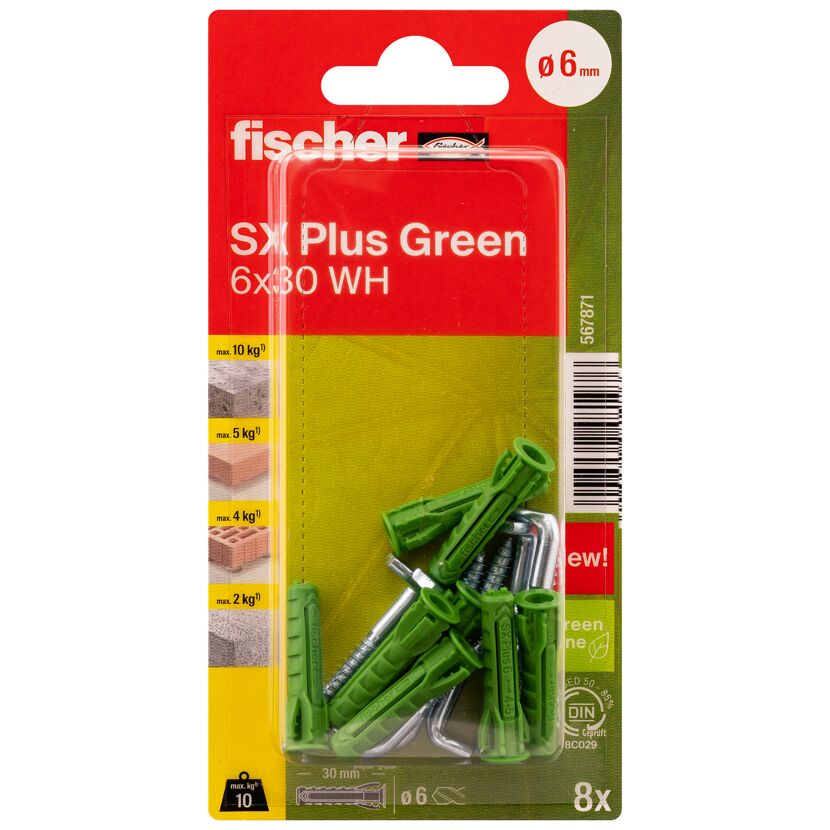 Fischer SX Plus Green 6x30 WH Dübel
