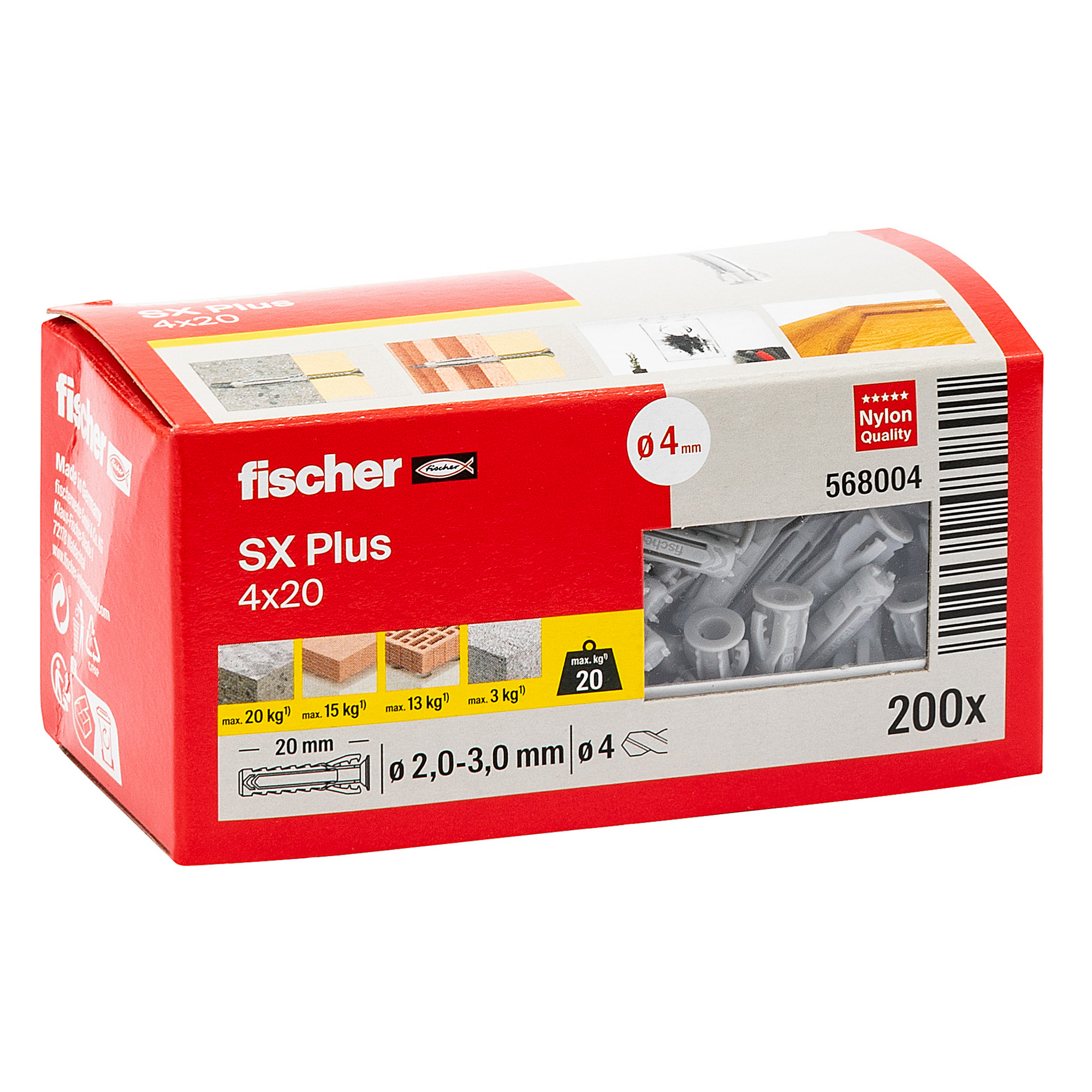 Spreizdübel-Set 'SX Plus' Ø 4 x 20 mm, 200-teilig + product picture
