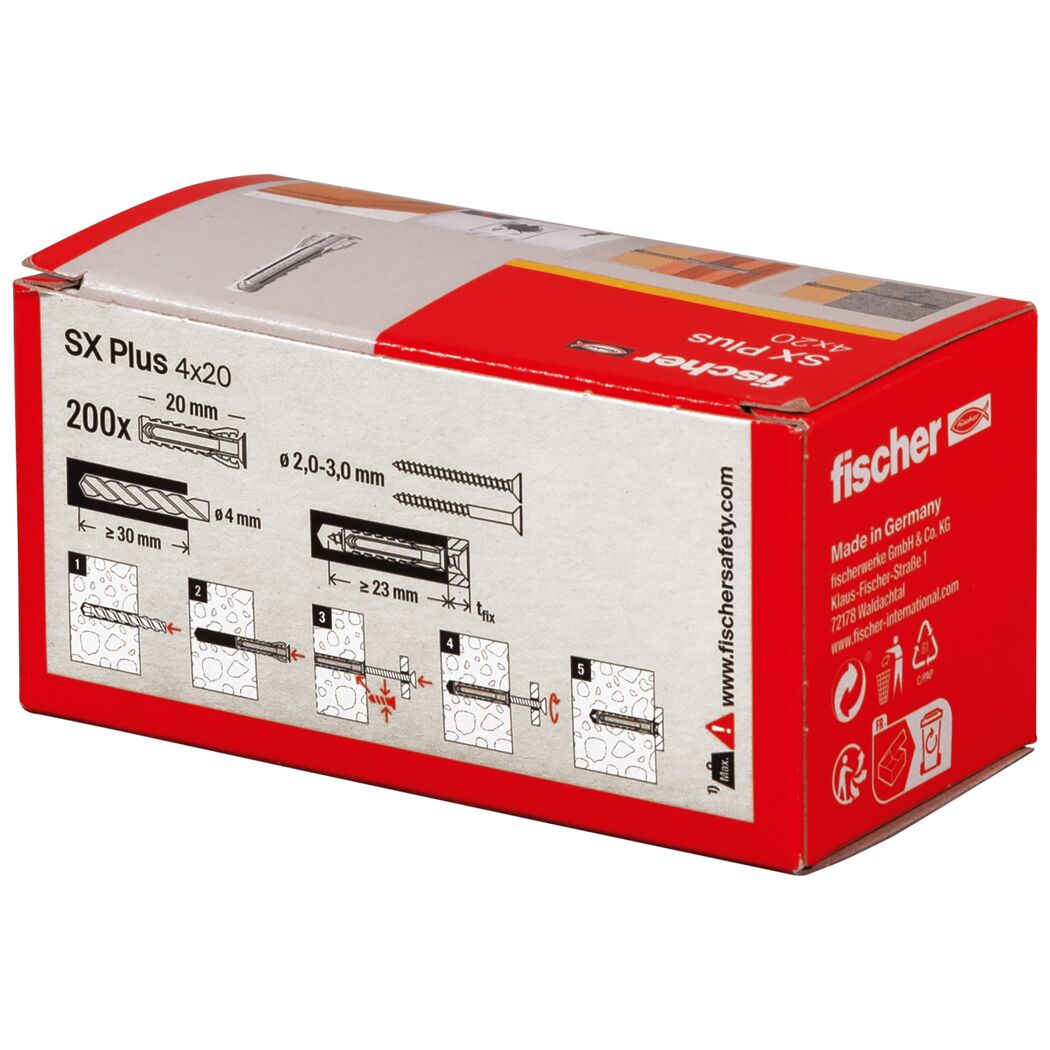 Fischer SX Plus 4x20 Dübelpackung