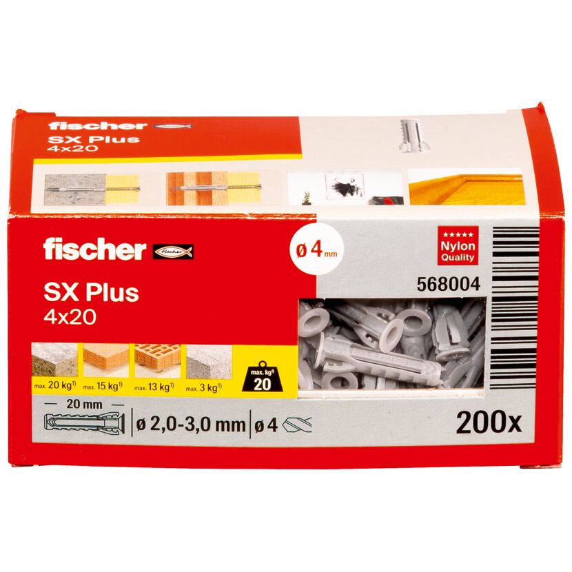 Fischer SX Plus Dübel 4x20, 200 Stück