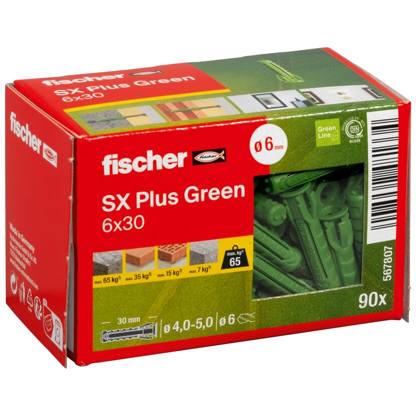 Fischer SX Plus Green 6x30 Dübel, 90 Stück