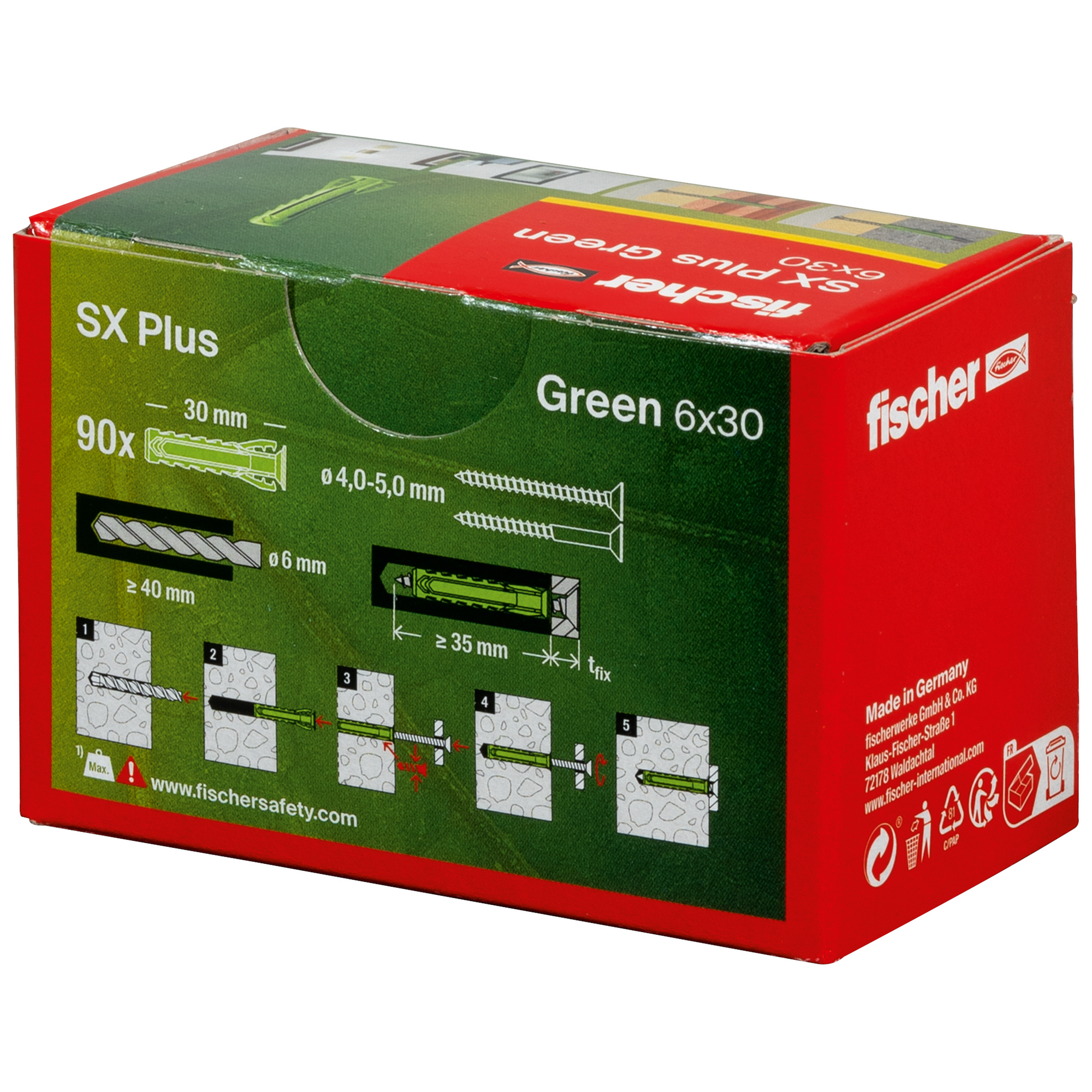 Spreizdübel-Set 'SX Plus Green' Ø 6 x 30 mm, 90-teilig + product picture