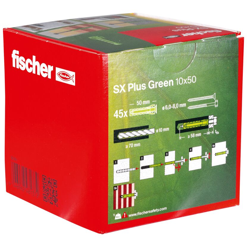 Spreizdübel-Set 'SX Plus Green' Ø 10 x 50 mm, 45-teilig