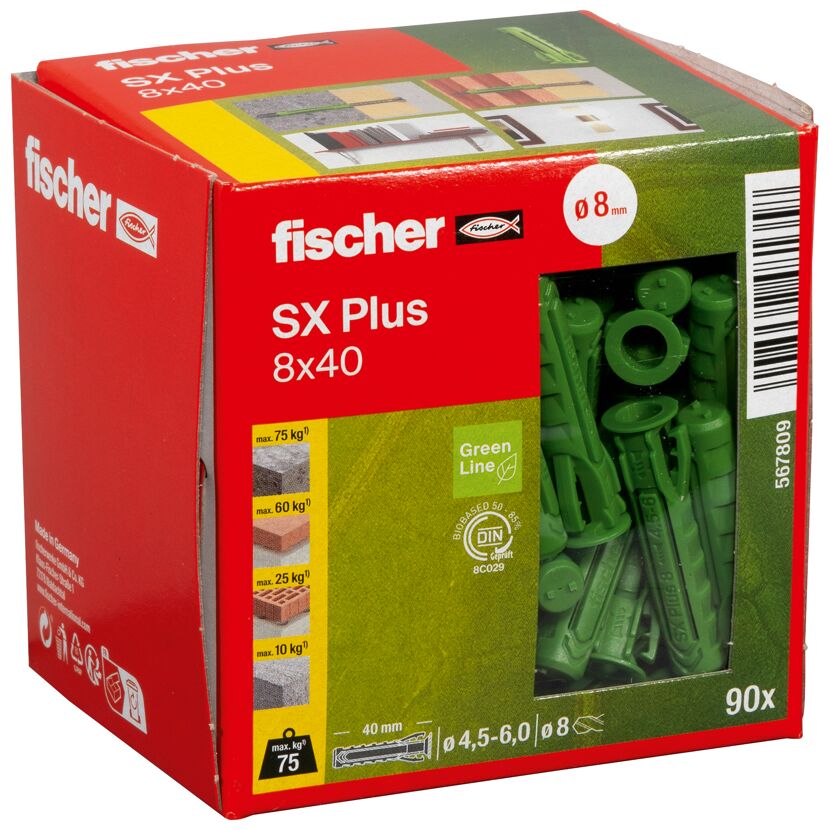 Fischer SX Plus 8x40 Dübel im Karton