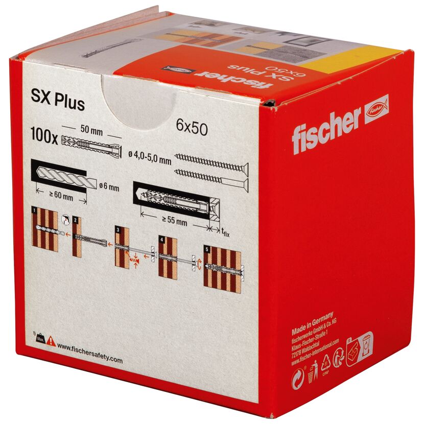 Fischer SX Plus Dübelpackung 6x50 mm 100 Stück