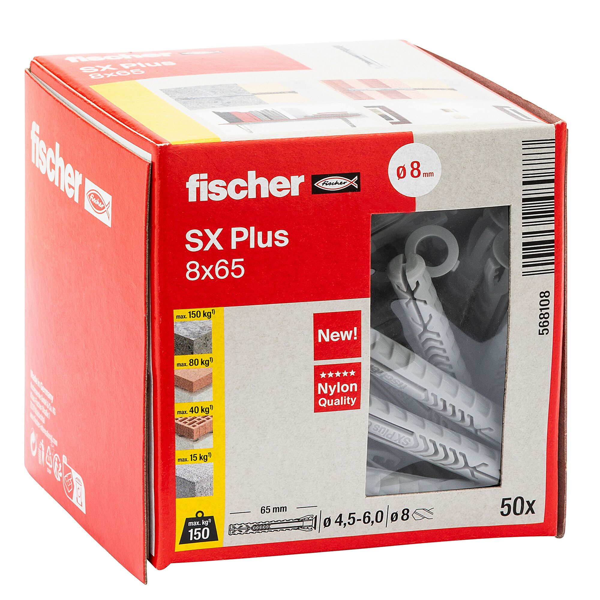 Fischer SX Plus 8x65 Dübel, 50 Stück