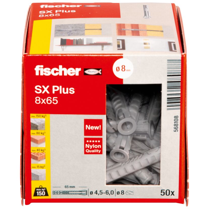 Fischer SX Plus 8x65 Dübel 50 Stück