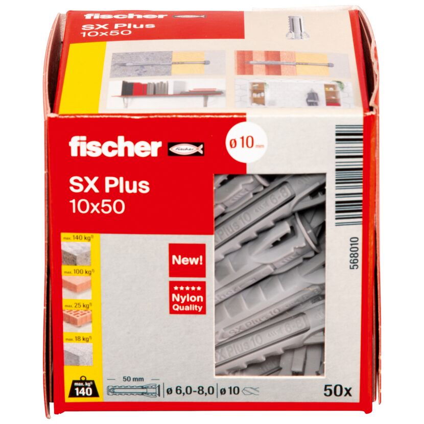 Fischer SX Plus 10x50 Dübelpackung