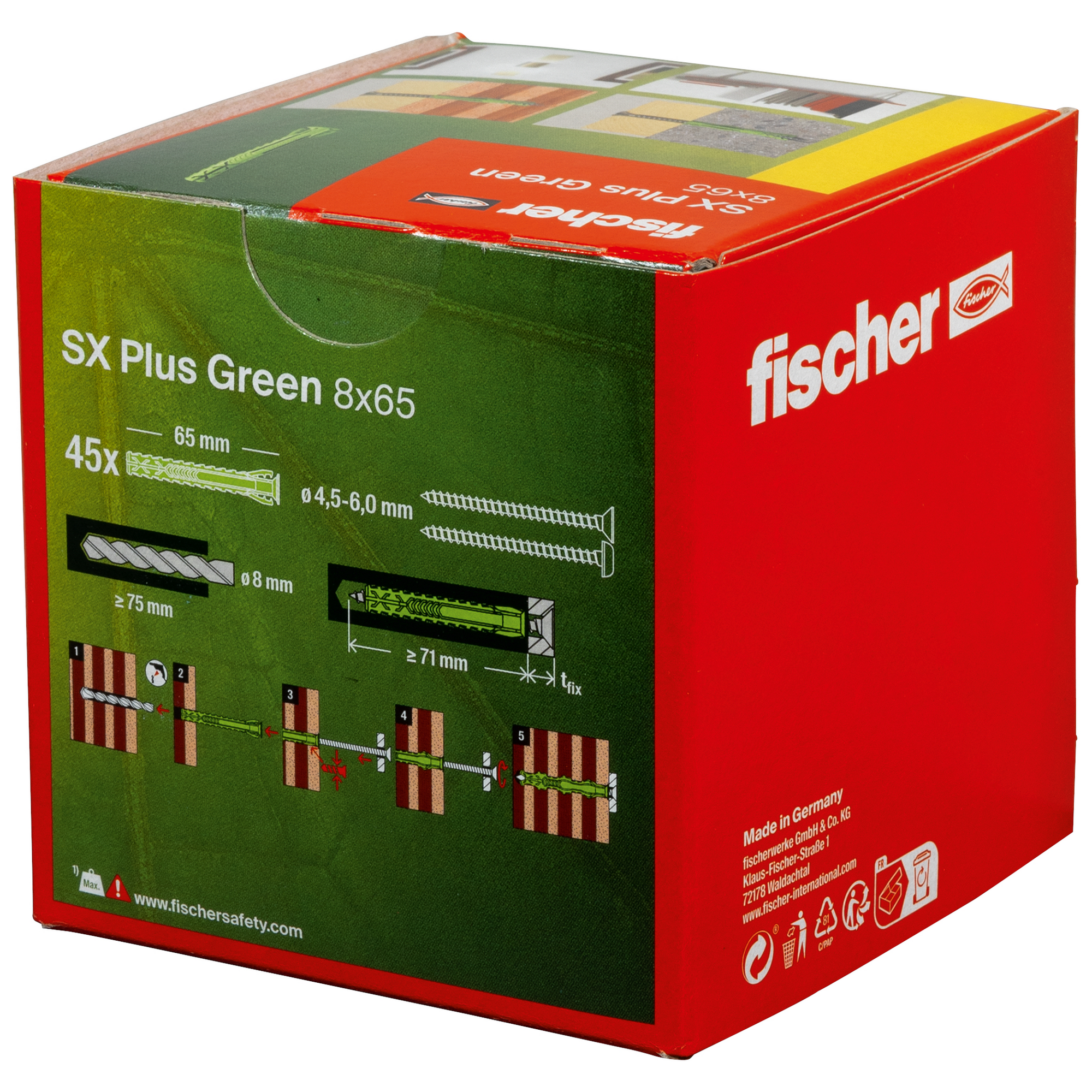 Spreizdübel-Set 'SX Plus Green' Ø 8 x 65 mm, 45-teilig + product picture