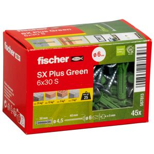 Spreizdübel-Set 'SX Plus Green' Ø 6 x 30 mm S mit Schraube, 90-teilig
