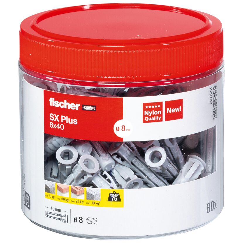 Fischer SX Plus 8x40 Dübel im Kunststoffbehälter