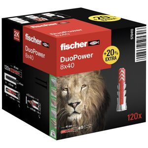 Dübel 'DuoPower' 8 x 40 mm inklusive Schrauben, 120 Stück