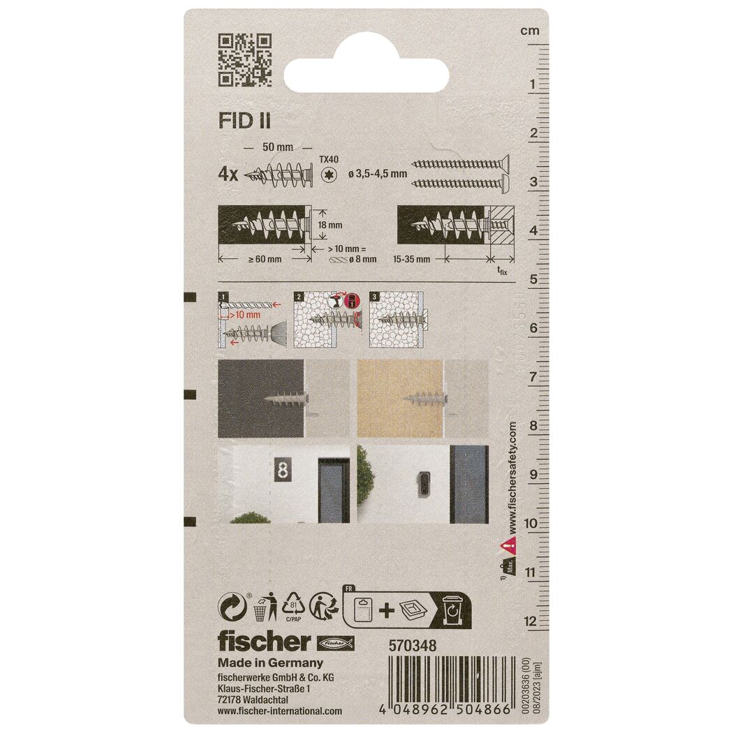 Fischer Dämmstoffdübel FID II, Verpackung