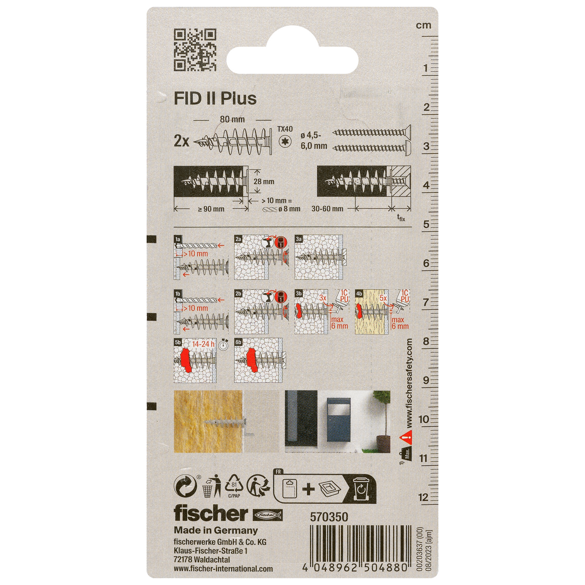 Dämmstoffdübel 'FID II Plus K' 80 mm 2 Stück + product picture