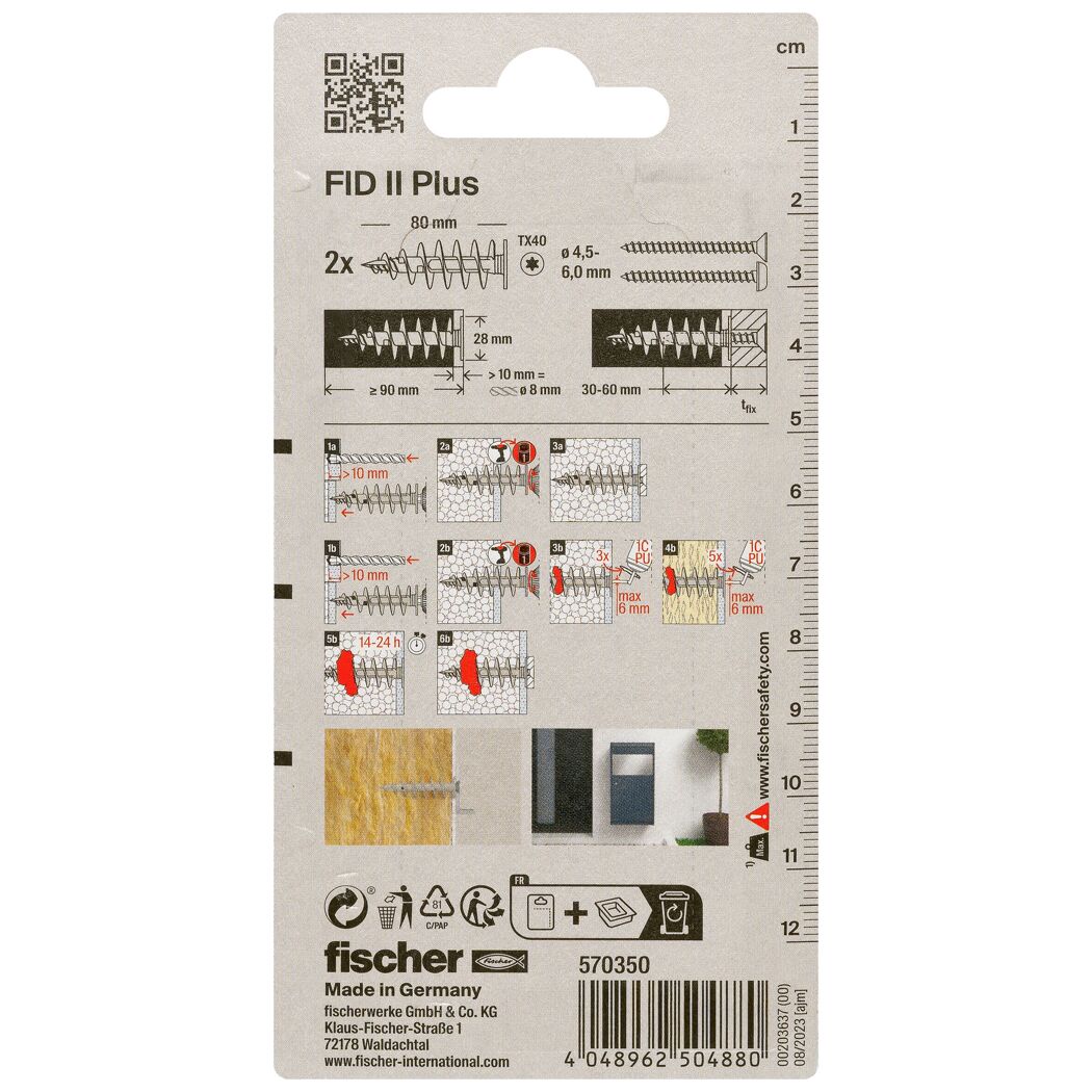Fischer FID II Plus Dämmstoffdübel, Verpackung