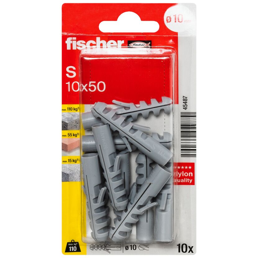 Dübel 'S' Ø 10 x 5 mm 10 Stück