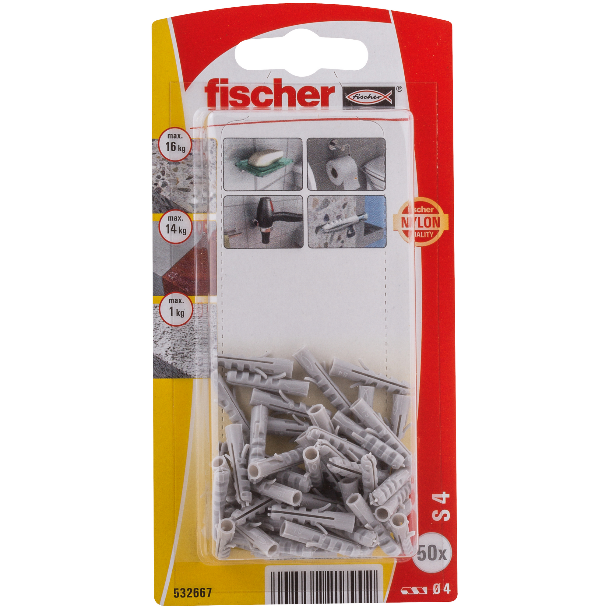 Dübel 'S' Ø 4 x 2 mm 50 Stück