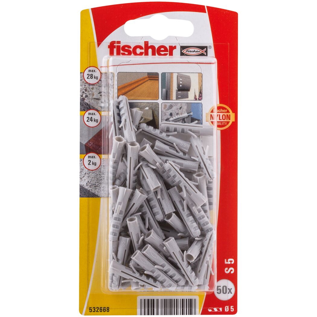 Dübel 'S' Ø 5 x 2,5 mm 50 Stück