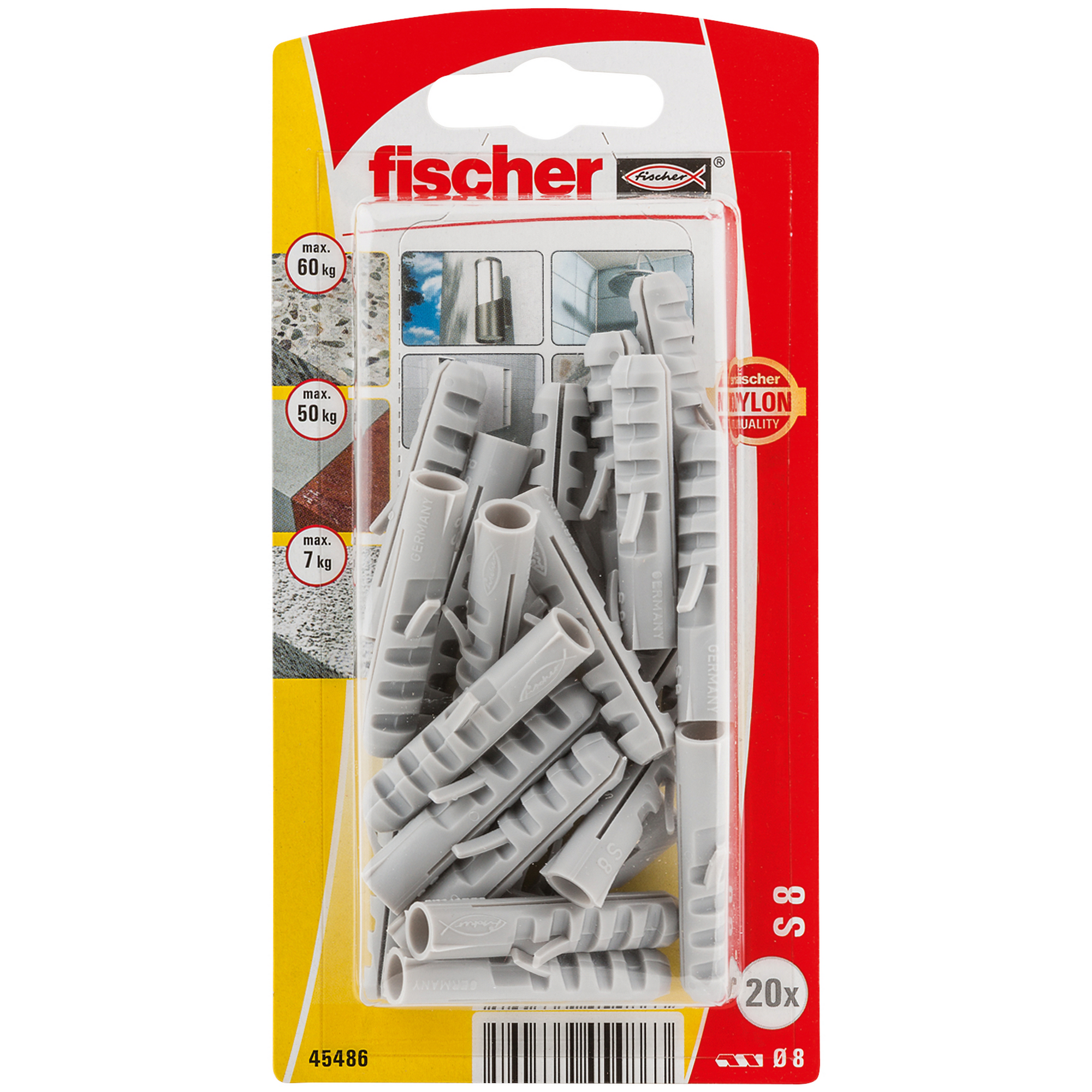 Dübel 'S' Ø 8 x 4 mm 20 Stück