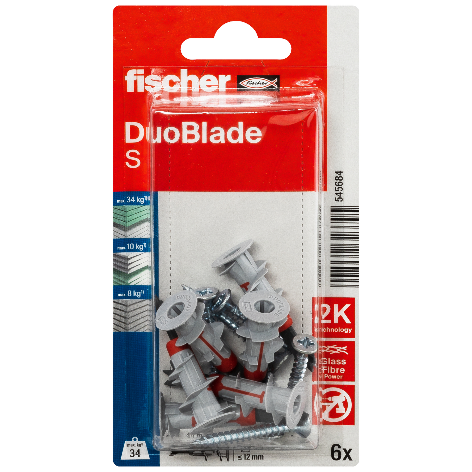 Gipskartondübel 'DuoBlade S' 4,4 mm 6 Stück