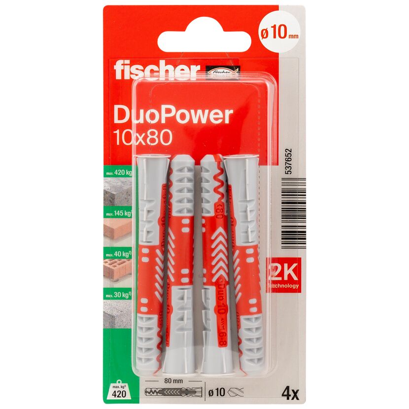 DuoPower Ø 10 x 80 mm 4 Stück