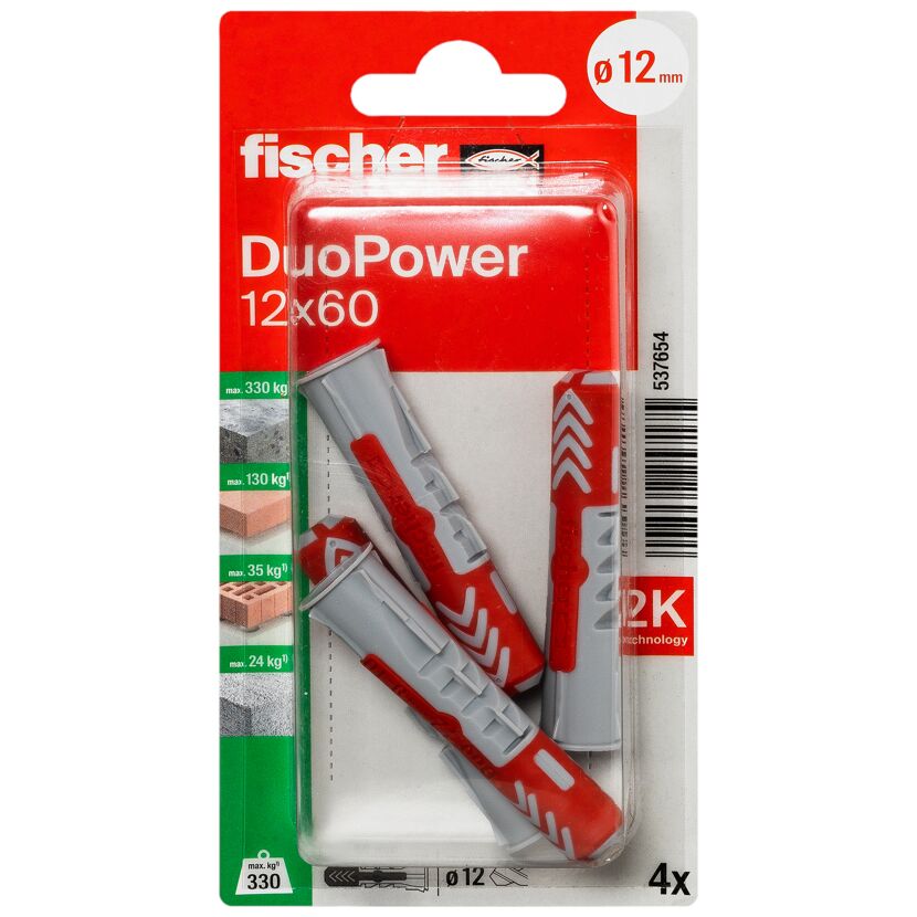 Dübel 'DuoPower' Ø 12 x 60 mm 4 Stück