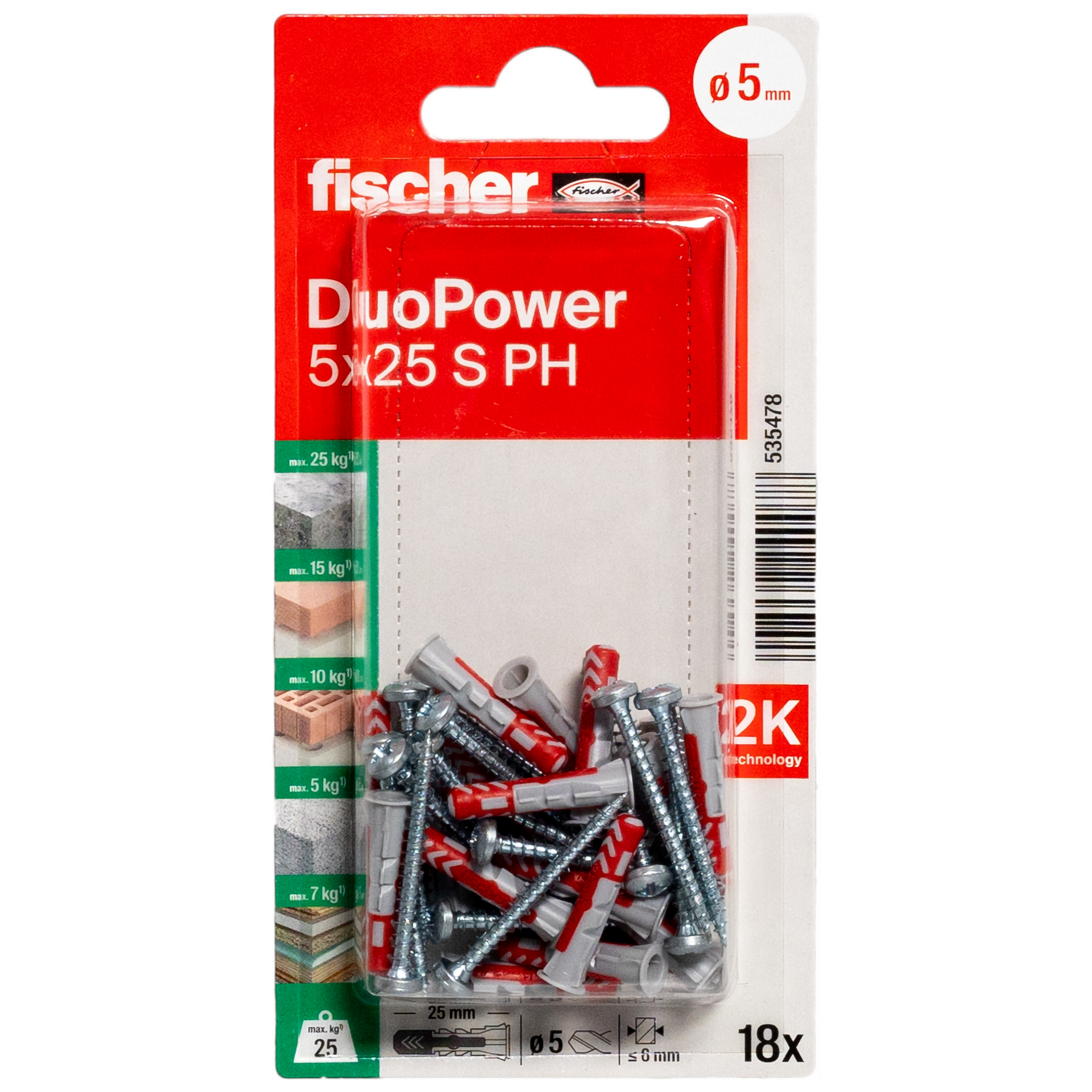 DuoPower 'S PH' Ø 5 x 2,5 mm 18 Stück