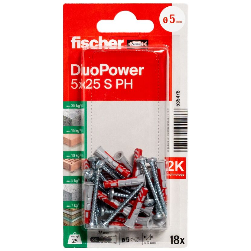 DuoPower 'S PH' Ø 5 x 2,5 mm 18 Stück