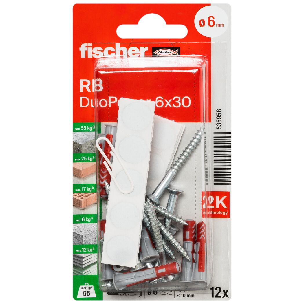 Regalbefestigung 'DuoPower' 3 mm 12 Stück