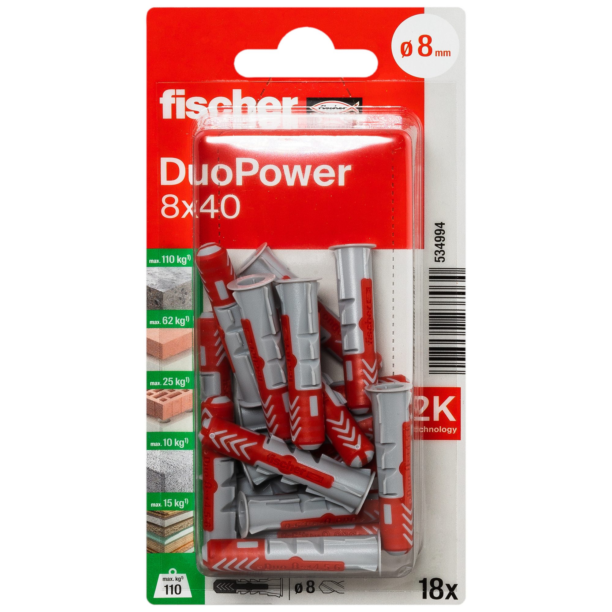 DuoPower Ø 8 x 4 mm 18 Stück