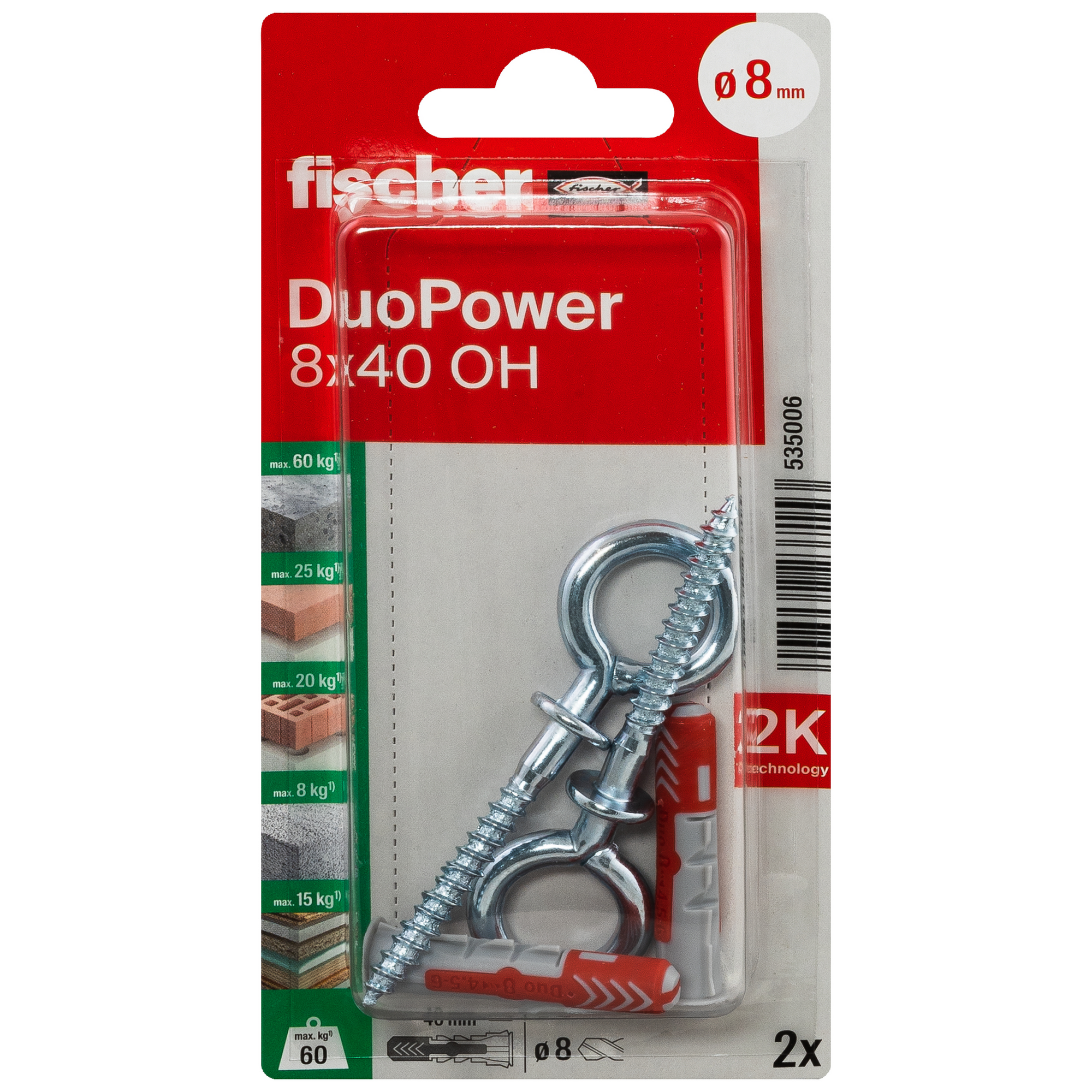 DuoPower 'OH' Ø 8 x 4 mm 2 Stück